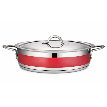 Bon Chef Country French 2 Pot W/Cover 12 3/8"  Dia X 3"  6 Qt - Red 71030-CF2-R